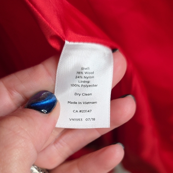 Talbots Bold Red Wool Trench Coat for Women Sz 10 - Picture 8 of 11